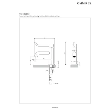 Vannas istabas izlietnes maisītājs OMNIRES Y, [Inclusive Design], 18 cm, pulēts hroms